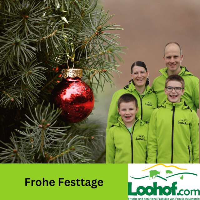 🎄 Frohe Festtage vom Loohof! 🎄

Wir blicken dankbar auf ein wunderbares Jahr zurück – voller Begegnungen, Unterstützungen und schöner Momente mit euch. 💚
Eure Wertschätzung für unsere regionalen Produkte bedeutet uns unglaublich viel.

⭐️ Wir wünschen euch und euren Liebsten eine ruhige, genussvolle und warme Weihnachtszeit – mit vielen herzlichen Augenblicken und feinen Festtagsgerichten.

Danke, dass ihr den Loohof das ganze Jahr begleitet. Auf ein neues Jahr voller Genuss, Regionalität und Gemeinsamkeit! ✨

❓Was darf an euren Festtagen auf dem Teller nicht fehlen?

#Loohof #FroheFesttage #Weihnachten2025 #Familienbetrieb #RegionalGeniessen #DirektvomHof #Danke #SchweizerLandwirtschaft #Schweizerfleisch